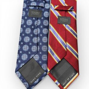 Robert Talbott Carmel Silk Tie Lot Best of Class Hand-Sewn Stripe Medallion USA